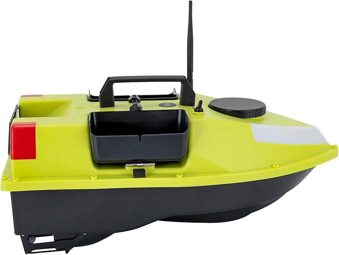 RC Bait Boat 600m/1968ft Long-Distance Control Surf Fishing Bait Boat 4.4LBS Loading Capacity with Dual 5200mAh Battery and LCD for Lake/Ocean Angling Auto Navigation (Green with light strip)