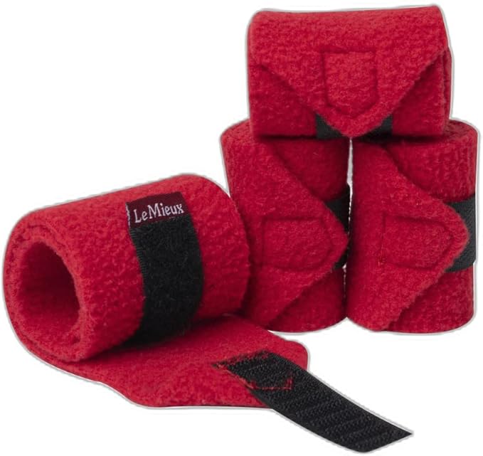LeMieux Toy Pony Bandages for Toy Pony - Fleece - Simple Fastening - Suitable for Ages 3 Years + - Chilli