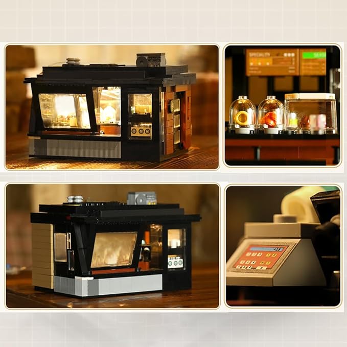 CaDA Master C66005W Japanese Coffee House Building SetMOC Construction Coffee Shop Modular Buildings with Lights768PCS City House Idea Collect Gift for Adults
