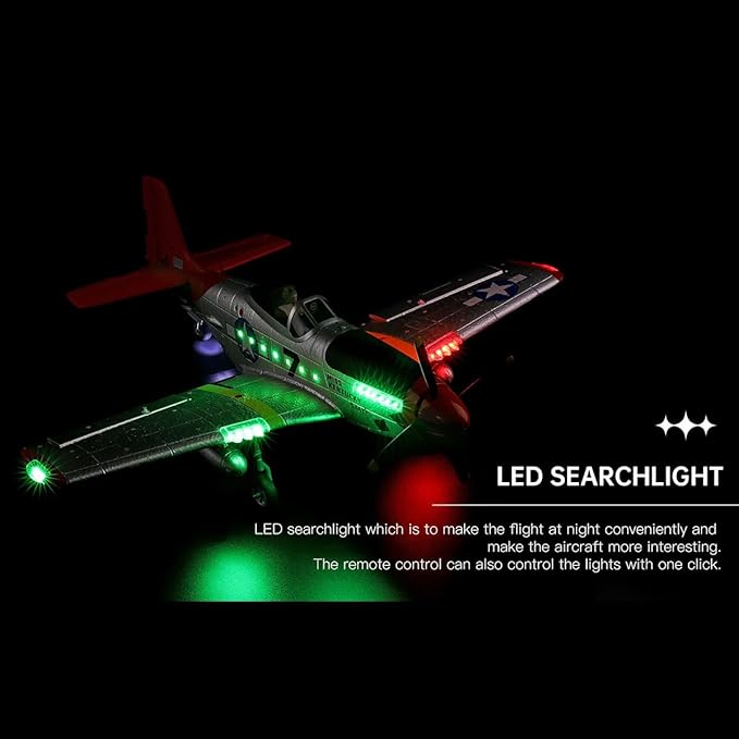 XK A280 P-51 RC Airplane EPP Remote Control Airplane 3D/6G 2.4G 4CH Brushless 560mm Wingspan Fixed Wing RC Aircraft Model with Quick Release Military Plane Toy Gift -RTF
