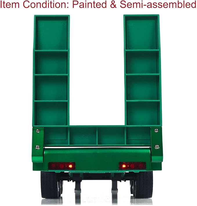 TOUCAN RC HOBBY HUINA 1/18 Plastic Flatbed Semi Trailer 1502 for Radio Controlled Tractor Truck 1501 Electric Support Legs Battery No Light