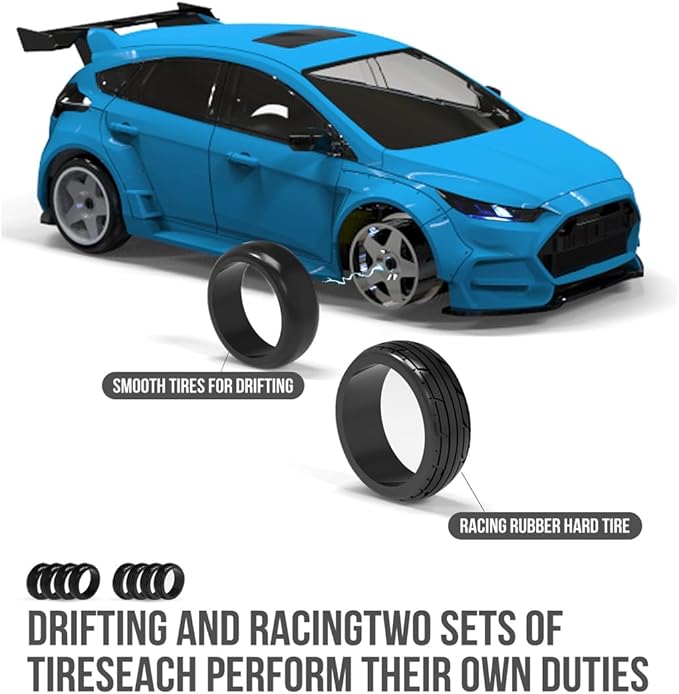 Mini RC Car with HD FPV Camera 1:43 Scale RC Drift Car for 25+ Mins Play 2.4GHz FPV Rc Car with LED Ambient Lights &amp Gyro Mini Racing Toys for Adults (RTR Standard Version/Cyan-Orange)