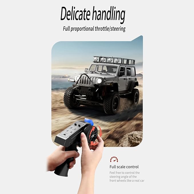 GoolRC 1:12 Scale 4 Wheel Drive Remote Control Car Off-Road Truck with Lights 2.4G Remote Control Crawler