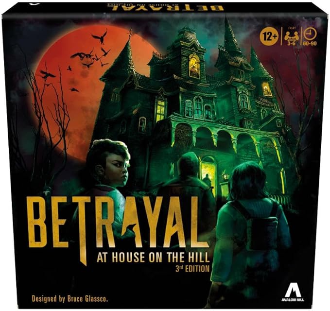 Avalon Hill Hasbro Gaming Betrayal at The House on The Hill 3rd Edition Cooperative Board GameAges 12 and Up3-6 Players50 Chilling Scenarios