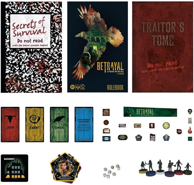 Avalon Hill Hasbro Gaming Betrayal at The House on The Hill 3rd Edition Cooperative Board GameAges 12 and Up3-6 Players50 Chilling Scenarios