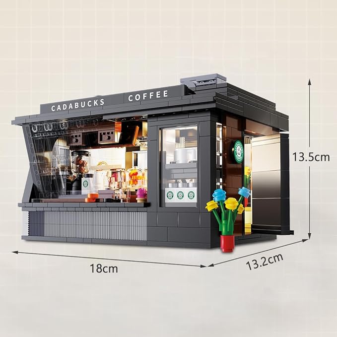 CaDA Master C66005W Japanese Coffee House Building SetMOC Construction Coffee Shop Modular Buildings with Lights768PCS City House Idea Collect Gift for Adults