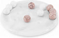 Radicaln Marble Tic Tac Toe Board Game 10 Inches White &amp Marinara Handmade Adults Brain Games for Tabletop Ideal Tic Tac Toe Strategy Board Games for Game Night