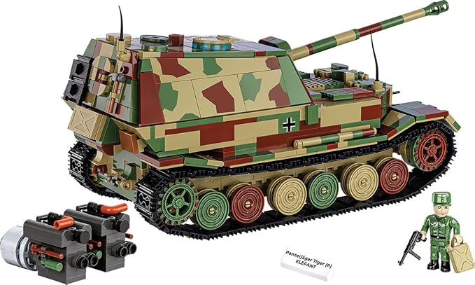 COBI Historical Collection WWII Panzerjager Tiger (P) Elefant Tank Building Set 1252 Pieces