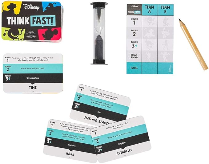 Ridley's Games: Think Fast! -Disney Edition | The Trivia Party Game Where You Know All The Answers | Test Your Disney Knowledge|Great for Parties|Ages 8+ 3+ Players 30-Minute Playtime