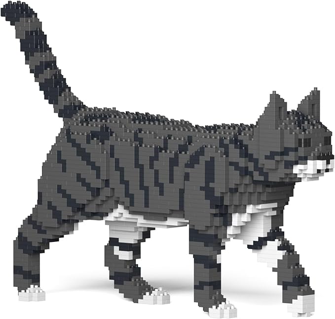 JEKCA Cat 03S-M02 | Tabby Cat Plastic Building Blocks | Age 14+