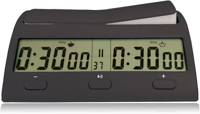 Wholesale Chess Triple Weighted Complete Tournament Chess Set with Scorebook &amp Chess Clock (Black)