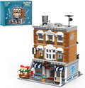Vintage American Hardware Store Building Blocks 3-Story Modular Street View with Hot Dog Cart &amp 7 Figures 3642 Pieces Adult Building Kit Collectible City Architecture Model