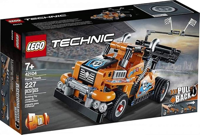 LEGO Technic Race Truck 42104 Pull-Back Model Truck Building Kit New 2020 (227 Pieces)