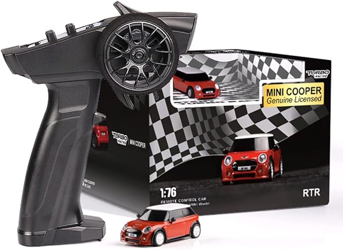 1:76 Turbo Racing Scale RC Sport Car Table Racing Remote Control Mini Model Car Full Proportional RTR Kit Toys (Baoma mini-red)
