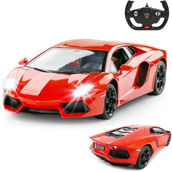 RASTAR RC Car 1:14 Lamborghini Aventador LP700-4 Remote Control Car for Boys 8-12 Working Lights - Orange 2.4GHz RC Lamborghini Toy Car