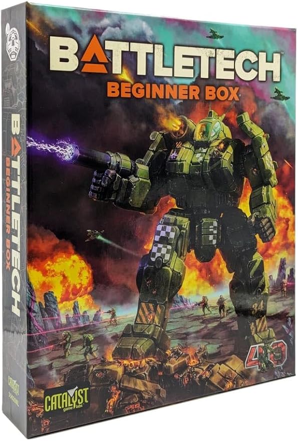 BattleTech Beginner Box 40th Anniversary by Catalyst Game Labs | 2 Players | Ages 14+ | Miniatures Wargame Starter Set with 2 Mech Miniatures Mapsheet Dice Quick-Start Rules &amp MechWarrior Cards