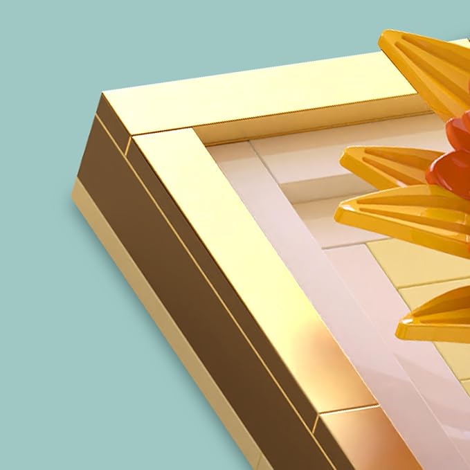 Sunflower Building Set - 3D Wall Art Frame with Wall-Hanging or Tabletop Modes Artificial Flower Botanical Collection Spring Floral Gifts for Girl Aged 14+ 1011PCS
