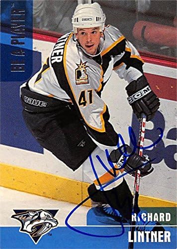 Sports Memorabilia Autograph Warehouse 466156 Richard Lintner Autographed Hockey Card Nashville Predators - 1999 BAP No.343