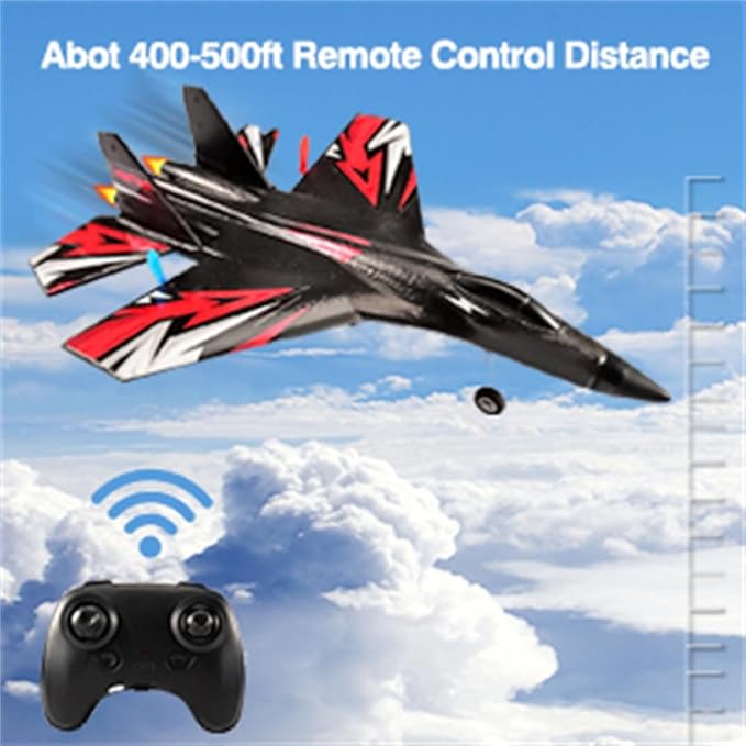 New Upgrade SU27 RC Airplane Remote Control Fighter Toys 2.4GHz 6-axis Gyro Stabilizer RTF Glider Aircraft Plane with 2 Batteries Easy to Fly Outdoor Toy for Adults Kids Beginners Boys