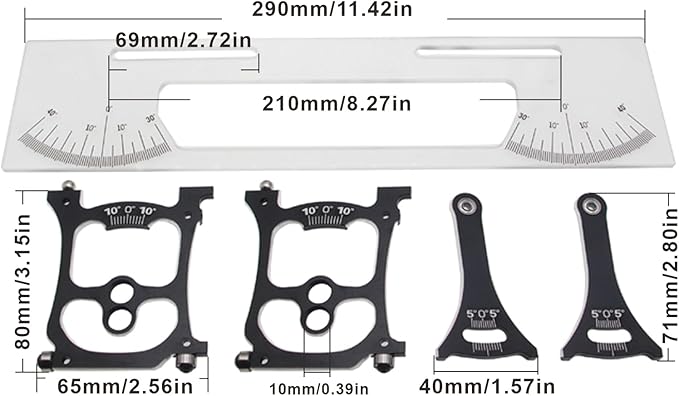 1/10 RC Car Setup System Aluminum Camber Toe Slip Angle GaugeProfessional RC Car Alignment Tool1/10 1/12 pan car Adjustable Suspension Setup StationBlack