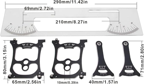1/10 RC Car Setup System Aluminum Camber Toe Slip Angle GaugeProfessional RC Car Alignment Tool1/10 1/12 pan car Adjustable Suspension Setup StationBlack