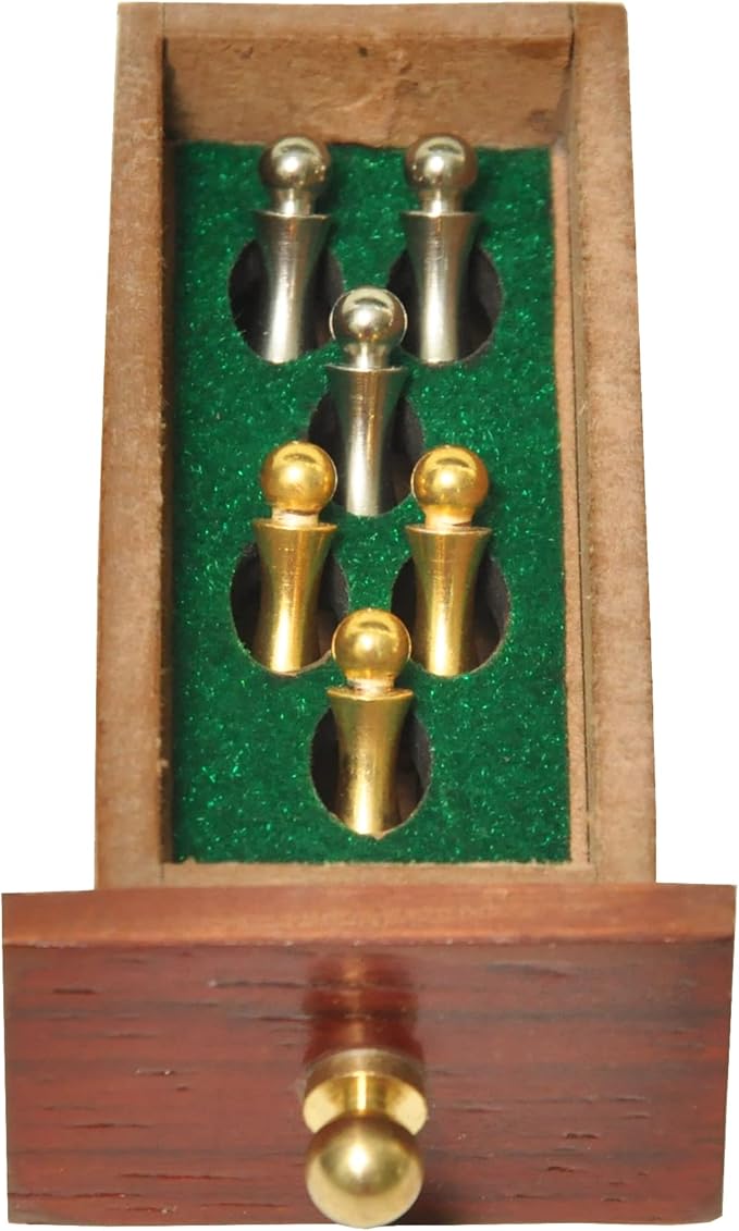 PALM ROYAL HANDICRAFTS - 2 Track Wooden Cribbage Board Set Inlaid in Blood Wood/Maple Wood Storage Available for Pegs and Cards