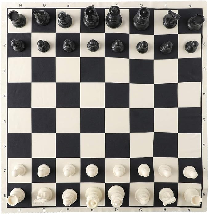 HOLYKING 19 Tournament Cloth Chess Board Set - Portable Travel Pocket Chess Game Set Roll Up Combination- Beginner Chess Set for Kids and Adults