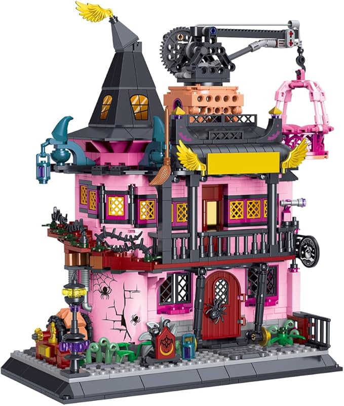 Architecture Magic Laboratory Building Block Set 1022 Pieces Halloween Haunted House Construction Toy Educational Gift for Kids and Adults