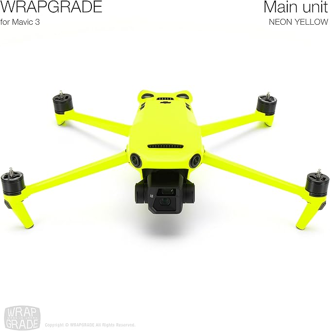 WRAPGRADE Full Skin Stickers for DJI Mavic 3 / Mavic 3 Classic (NEON YELLOW)