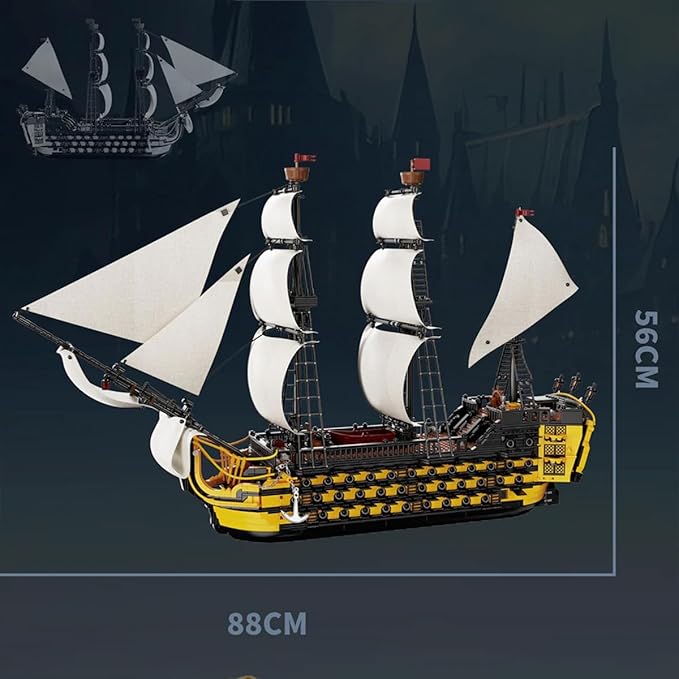 Endeavor Pirate Ship Model Building Set Length 84cm Movie Themed Scenes with Sail Cannons &amp Movable Parts for Film Fans Adult Collectors Building Sets 2475pcs