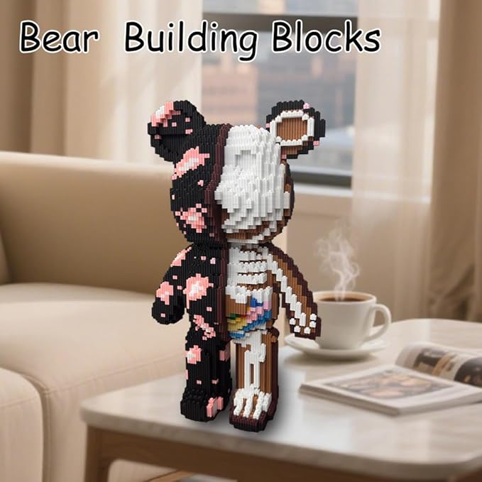 Building Blocks Animal Graffiti Skeleton Bear Micro Gift for Adults and Kids（6880PCS）