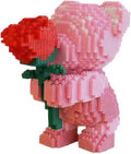 Bridal Bouquet Bear Building Block SetTeddy Building Blocks Bear (1842PCS)Pink Bear Micro Building BlocksGifts Suitable for Adults