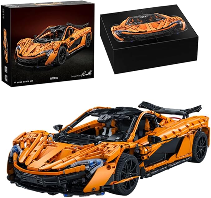 Super Sport Car 1:10 Scale Building Block Kit for Adults Collectible Model with V8 EngineMOC Car Gift for Kids/Adult Collections Enthusiasts（3617Piece）