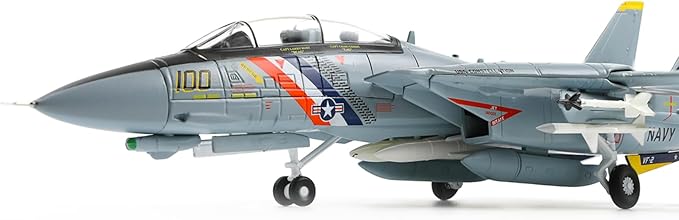 F-14A Tomcat 1/72 Metal Airplane Model Kits with Stand VF-2 Bounty Hunters DieCast Alloy Fighter Model Jet Replica Pre-Build Military Aircraft Collection for Display or Gift