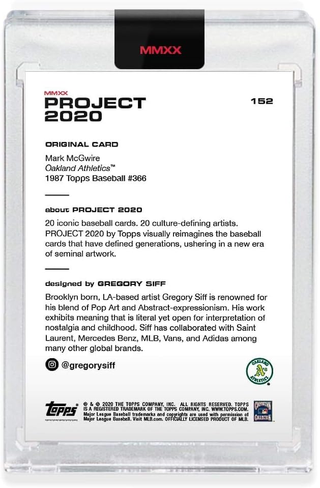 Topps PROJECT 2020 Card 152 - 1987 Mark McGwire by Gregory Siff