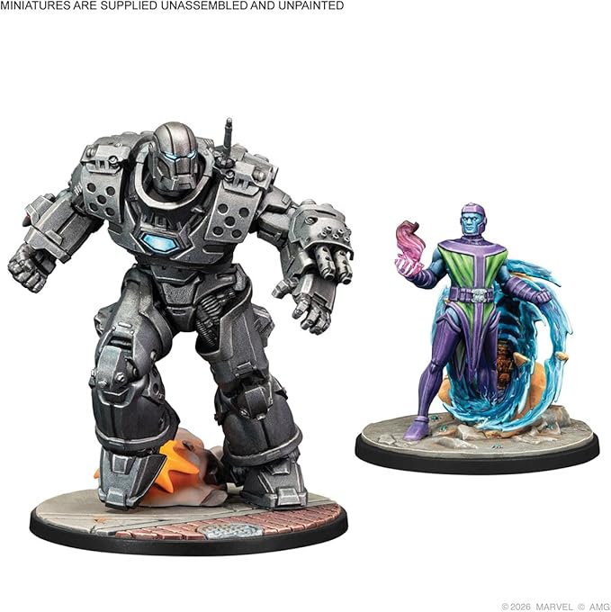 Asmodee Marvel: Crisis Protocol Iron Lad Iron Monger Kang The Conqueror &amp Rescue Character Pack - Tabletop Superhero Game Strategy Game for Kids &amp Adults Ages 14+ 2 Players 90 Min Playti