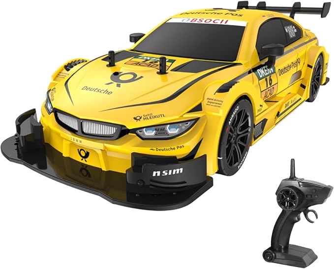 GoolRC RC Drift Car 1:16 Scale 4WD 40KM/H High Speed RC Racing Car 2.4GHz Electric Sport Drifting with Headlight Drifting &amp Racing Tires for Adults (Yellow)