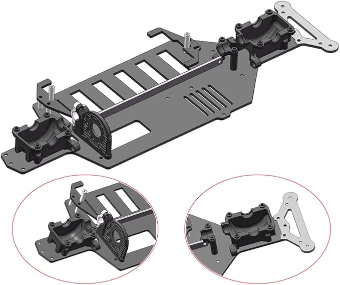 Carbon Lower Deck Case for Tamiya TT-02 TT-02RS TT-02FT Chassis Upgrades