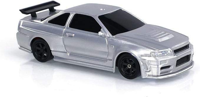 TOUCAN RC HOBBY Remote Control Race Car 1/43 RTR with Gyro RC Drift Car 4WD Traffic Cones for Indoor Outdoor (Silver)