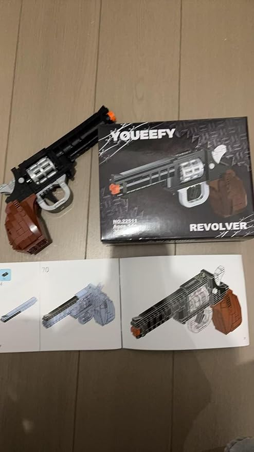 1:1 Pistol Building Blocks Set 400+ Pieces Building Blocks Model Gun Toy for Adults &amp Kids 14+ Unique Collectible Gift for Christmas Birthday Military Fans (Revolver)