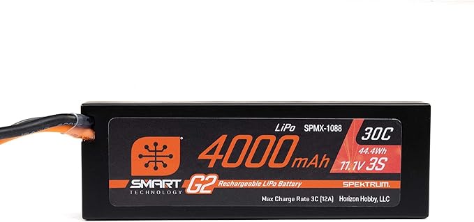 Spektrum Accessories 11.1V 4000mAh 3S 30C Smart LiPo G2 Hard Case: IC5 SPMX-1088