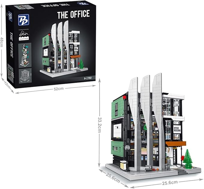 City Office Building Block Kit with Light-Up Kit Modern Office Tower Construction Set Modular Buildings Sets for Adult Toy for Adults and Teens 3828pcs