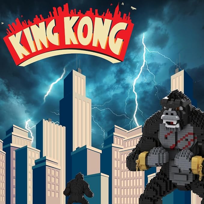 King Kong Building Set (2310 PCS) – Mini Kong Action Figure from Skull Island – Nano Brick Gorilla Construction Kit for Kids 15+ Adults Collectors – Movie Display Toy Gift