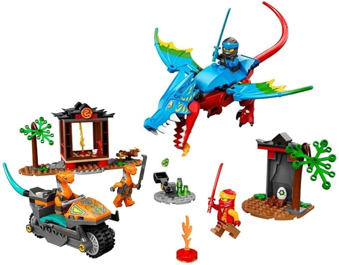 Lego 71759 Ninjago Dragon Temple Ninja Toy and Figure Set with Motorcycle Includes NYA Figure to Protect The Temple Multi-Colour