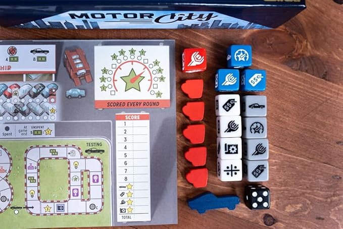 Motor City A Strategic Roll and Write Board Game About Building Autos in Detroit - 25th Century Games