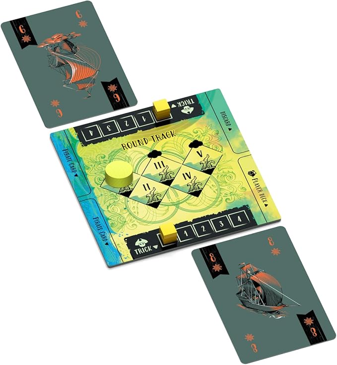 ALLPLAY Sail Cooperative Strategy 2 Player Board Game for Adults and Family - Unique Trick Taking Card Game - Communication Limits and Challenging Scenarios in Small Travel Size Box (5 x 5 x 2)