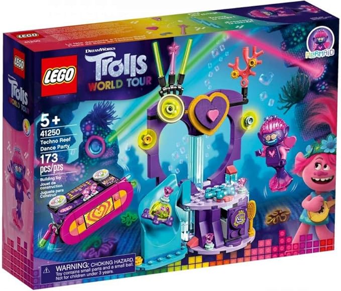 Lego Unisex Lego Trolls World Tour Techno Reef Dance Party 41250 Building Kit Awesome Trolls Playset for Creative Play New 2020 (173 Pieces) Multicolor One Size One Size