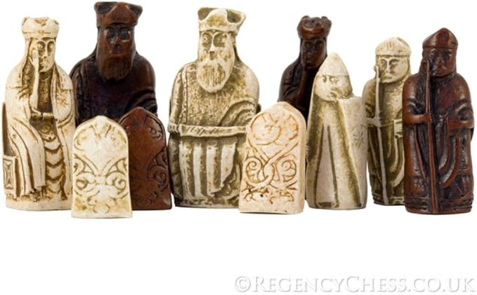 Isle of Lewis Compact Celtic Chess Set 9 Inches
