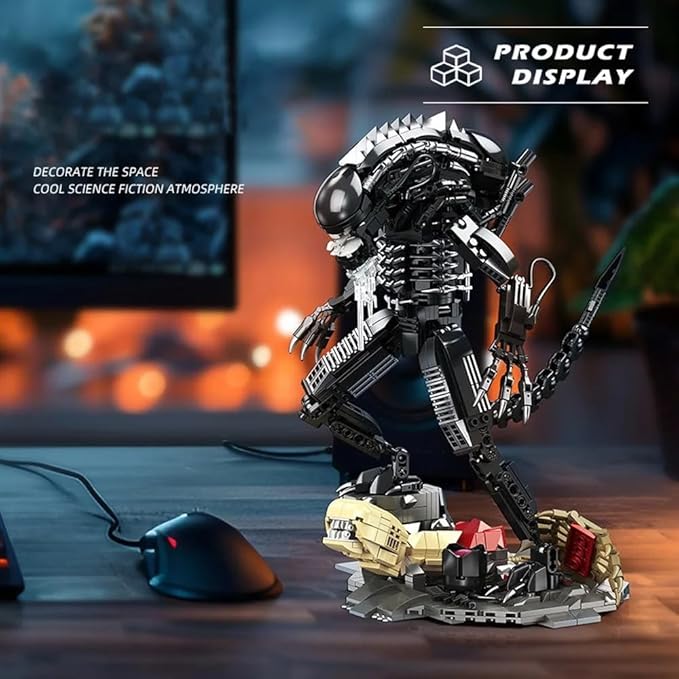 Xenomorph Action Figure Building SetMovie Themed Scenes Building SetsCollectible or Home Office DisplayAdult Horror Gifts for Fans Birthday Halloween