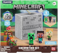 Paladone Minecraft Official Licensed Excavation Kit for Kids Gamer Decor and Gift for Boys and Girls 3 Iconic Gaming Characters Included Interactive Dig Toy